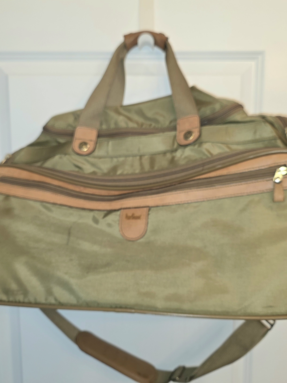 Hartmann Vintage Leather and Nylon Weekender Duffel Bag - Classic Travel Luggage